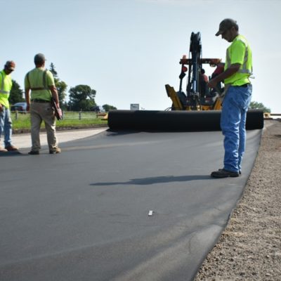 Non-woven Geotextile Fabric being installed