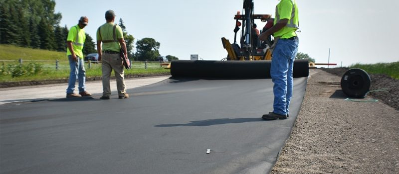 Non-woven Geotextile Fabric being installed
